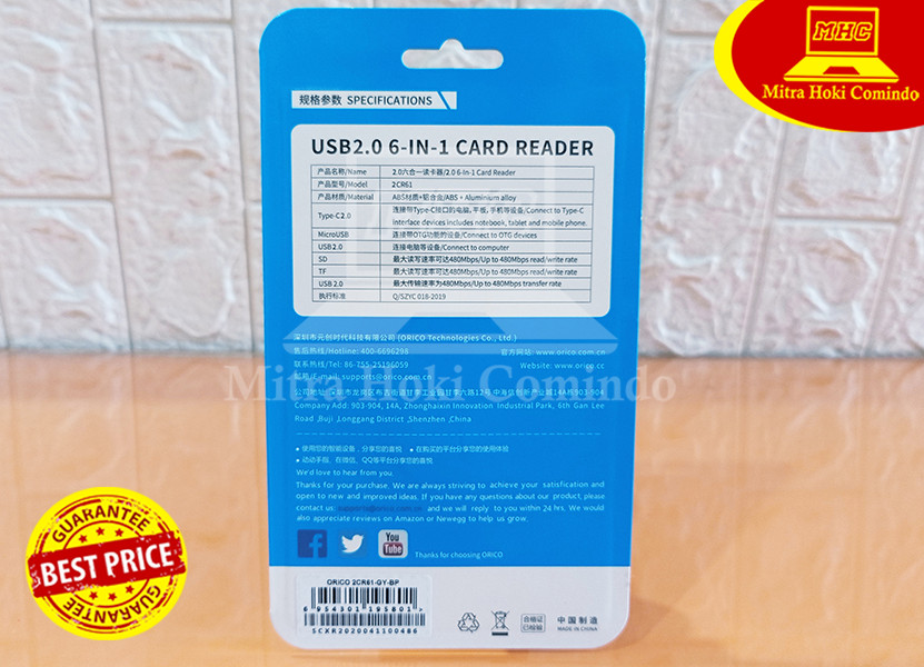 OTG & Card Reader TYPE C - USB - MICRO USB USB 2.0 ORICO