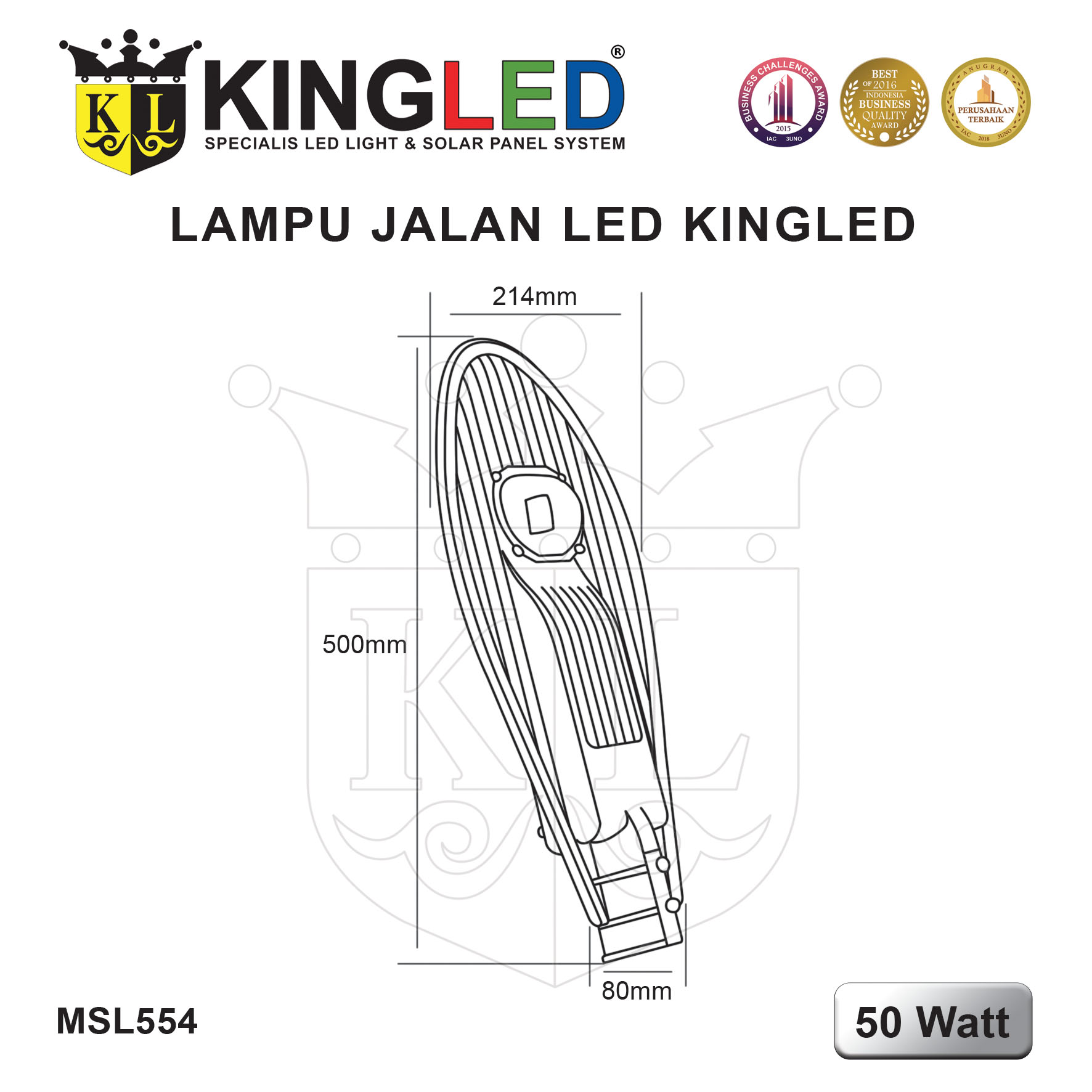 Lampu Jalan LED 50 Watt COB / LED Street Light 50 Watt COB