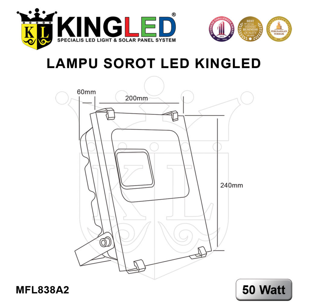 Megalux Lampu Sorot LED 50 Watt / Megalux LED Floodlight 50 Watt