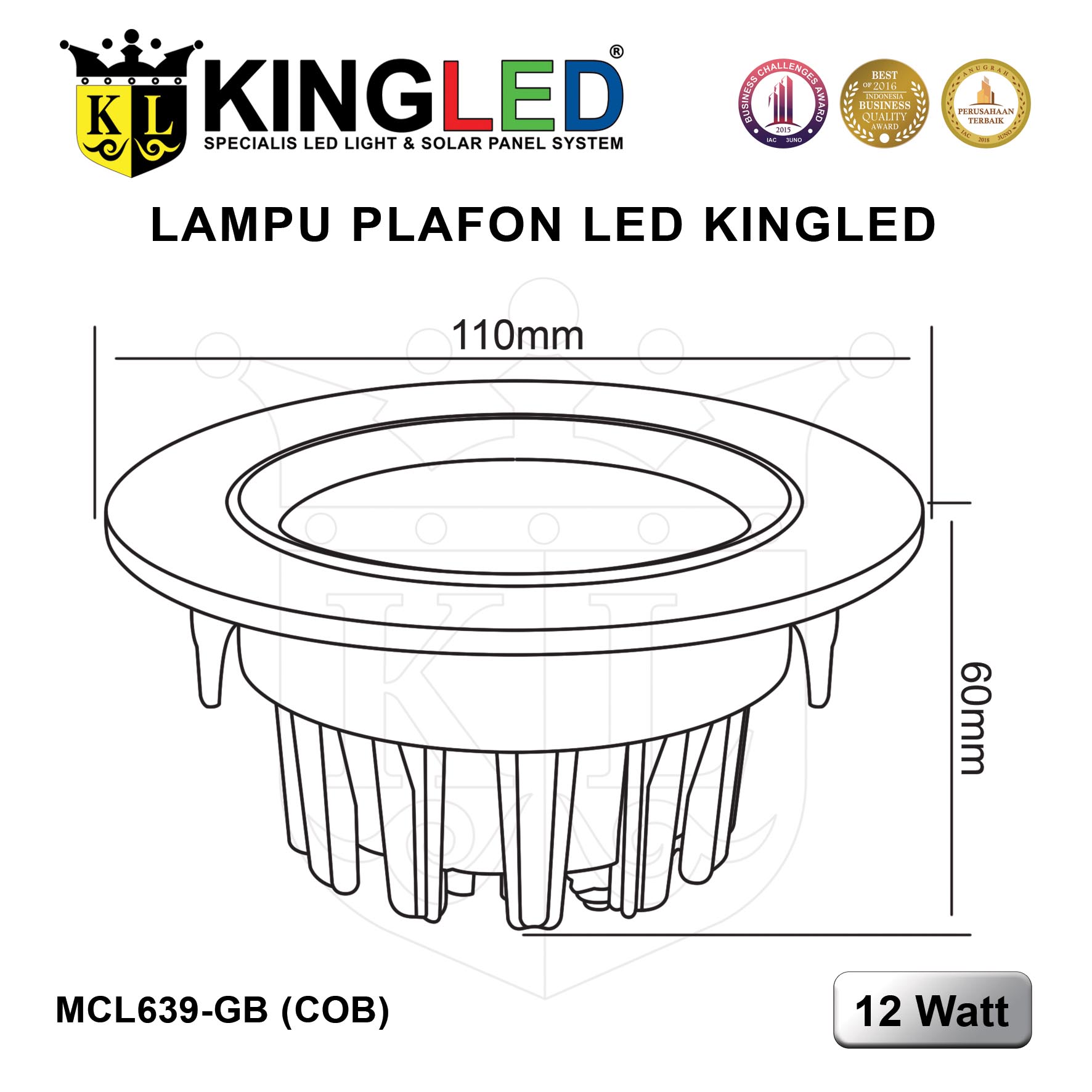 Lampu Plafon LED 12 Watt COB / LED Downlight 12 Watt COB
