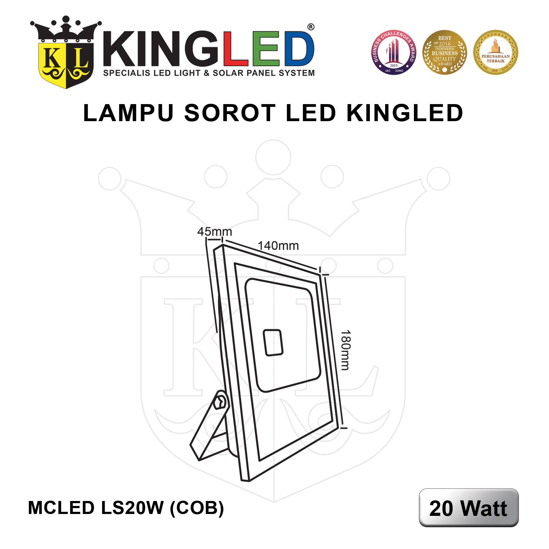 Lampu Sorot LED COB 20 Watt / LED FloodLight 20 Watt COB