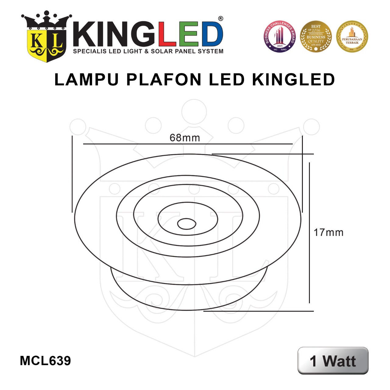 Lampu Plafon LED 1 Watt / LED  DownLight 1 Watt