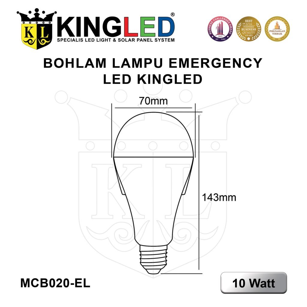Lampu Bola LED Emergency 10 Watt / LED Bulb Emergency 10 Watt