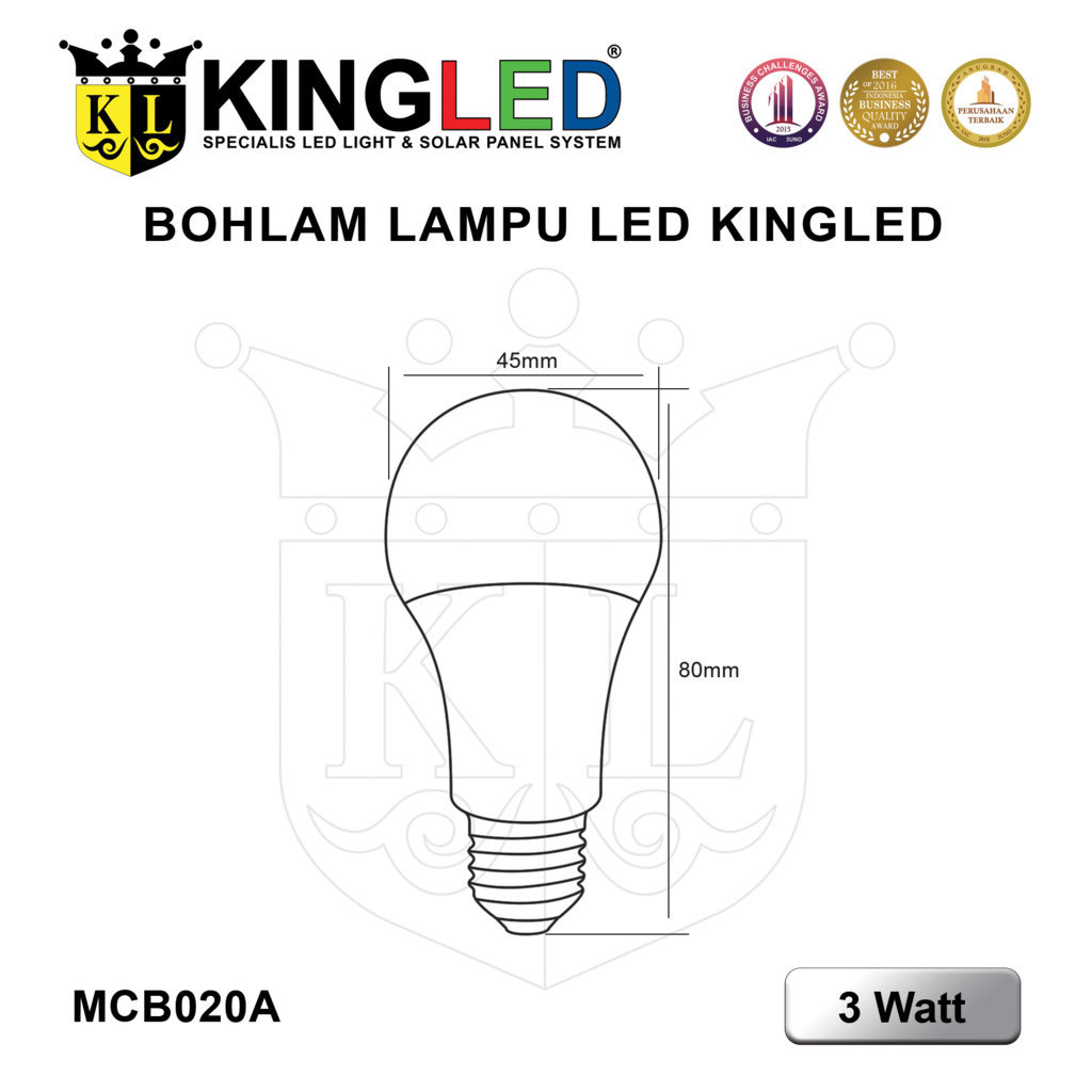 Lampu Bola LED 3 Watt / LED Bulb 3 Watt